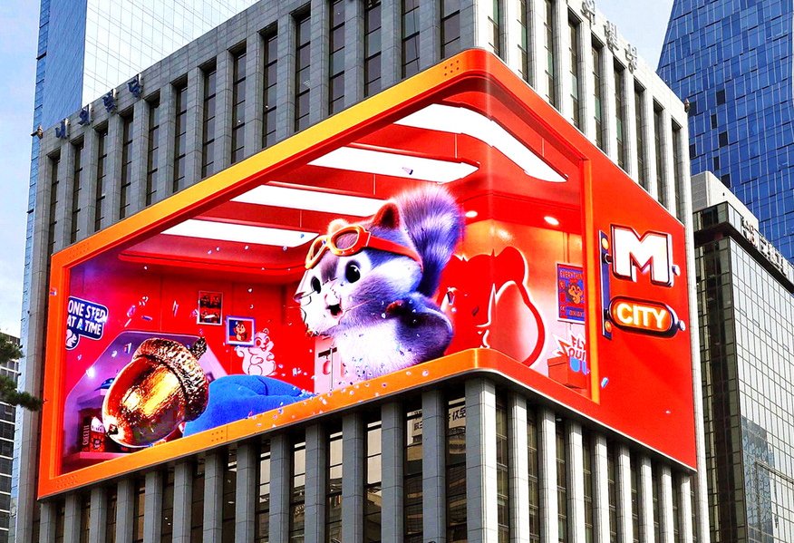 using 90-degree curved display to create that realistic 3D look