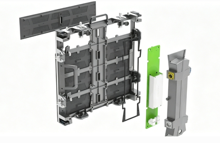 Detachable power box design for rapid stage display maintenance