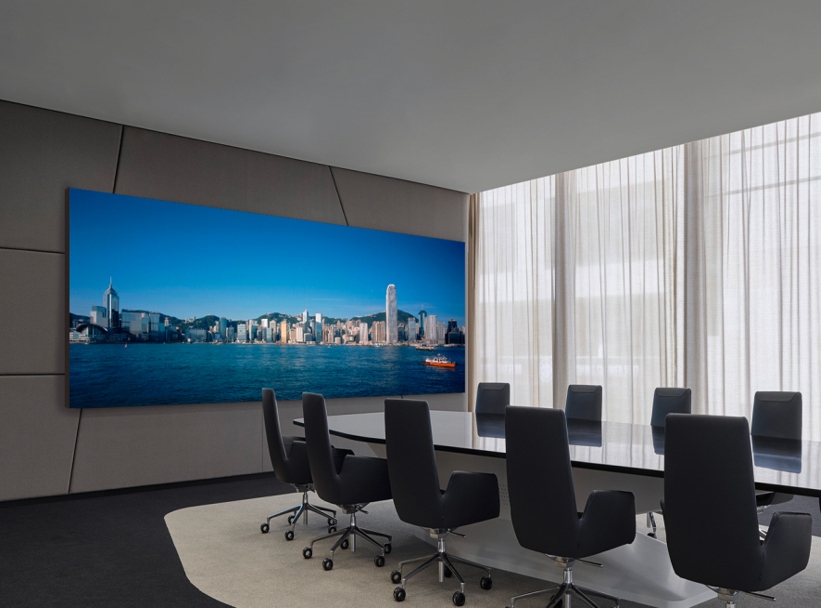 Small Pitch LED Displays enhance clarity, branding, and automated boardroom management