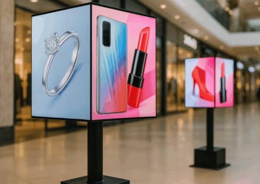 360° Magic Cube LED screen creating immersive retail experiences