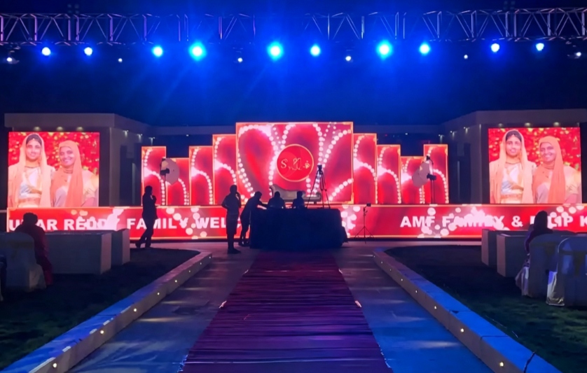 Indoor wedding LED screen with sharp silent visuals