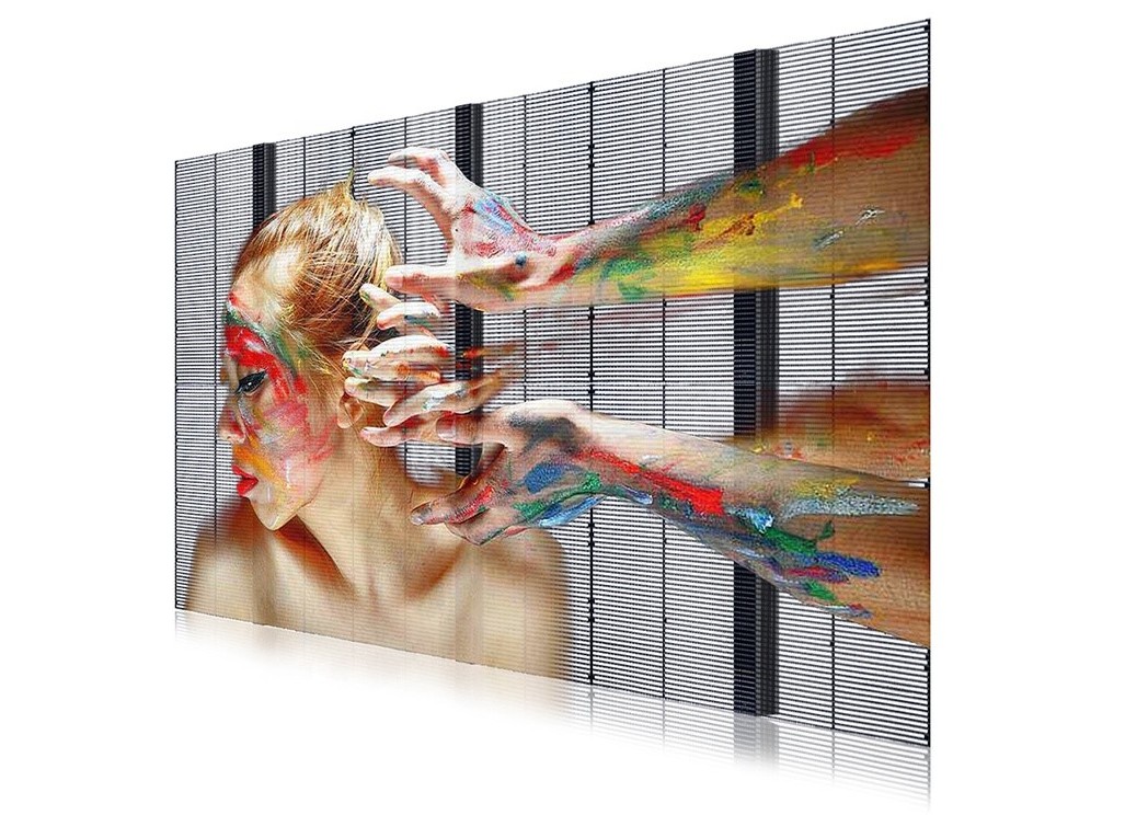 Lightweight tool free transparent LED screen for easy installation