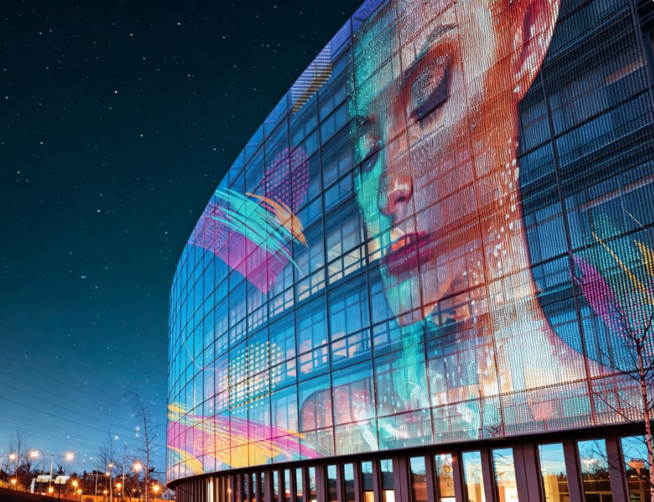 Transforming Building Facades with Lightweight High-Transparency LED Meshes